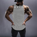 Europe Men Fitness Tank Top Summer Spliced Vest Hem Cotton Alphabets Printed Size Tank Top