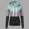 Europe Women Sweatshirt Long Sleeved Hooded Tops Casual Mix Colours Pullover Outerwear