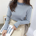 IMG 104 of Korean Striped Sweater Women Outdoor Pullover Loose Under Undershirt Tops Outerwear