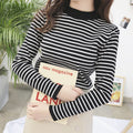 IMG 109 of Korean Striped Sweater Women Outdoor Pullover Loose Under Undershirt Tops Outerwear