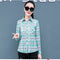 Img 6 - Summer Sunscreen Tops Slimming Korean Chequered Long Sleeved Plus Size Shirt Blouse
