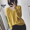 Img 1 - V-Neck Women Student Korean Loose Solid Colored Long Sleeved Tops Sweater