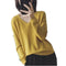 Img 5 - V-Neck Women Student Korean Loose Solid Colored Long Sleeved Tops Sweater