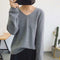 Img 10 - V-Neck Women Student Korean Loose Solid Colored Long Sleeved Tops Sweater