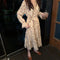 Img 2 - Dress Women Long Sleeved Slimming Slim-Look V-Neck Butterfly High Waist Lace Mid-Length Dress