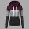 Europe Women Sweatshirt Long Sleeved Hooded Tops Casual Mix Colours Pullover Outerwear