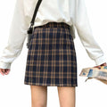 Img 5 - Women Korean Hip Flattering Skirt Chic Hong Kong Vintage Chequered High Waist A-Line Student Skirt