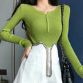 Img 4 - chic All-Matching Long Sleeved Undershirt Sweater Women Basic Tops Fitting Multicolor