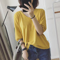 Img 7 - Long Sleeved Casual Korean Knitted V-Neck Loose Women Sweater