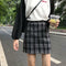 Img 4 - Women Korean Hip Flattering Skirt Chic Hong Kong Vintage Chequered High Waist A-Line Student Skirt