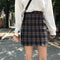 Img 9 - Women Korean Hip Flattering Skirt Chic Hong Kong Vintage Chequered High Waist A-Line Student Skirt