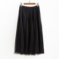 Img 4 - Korean Multi Layer Spliced A-Line Flare Black Mesh Short Skirt Mid-Length Tutu Pleated Fairy-Look Skirt