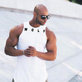 IMG 105 of Europe Men Fitness Tank Top Summer Spliced Vest Hem Cotton Alphabets Printed Size Tank Top