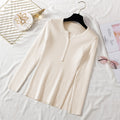 chic All-Matching Long Sleeved Matching Sweater Women Basic Tops Fitting Multicolor Outerwear