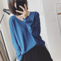 Img 20 - Long Sleeved Casual Korean Knitted V-Neck Loose Women Sweater