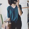 Img 14 - Long Sleeved Casual Korean Knitted V-Neck Loose Women Sweater