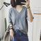 Img 10 - Long Sleeved Casual Korean Knitted V-Neck Loose Women Sweater