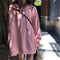 IMG 116 of Solid Colored Thin Long Sleeved Student Sweatshirt Women Korean Loose Hooded All-Matching Mid-Length Outerwear