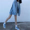 IMG 111 of Solid Colored Thin Long Sleeved Student Sweatshirt Women Korean Loose Hooded All-Matching Mid-Length Outerwear