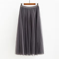 Img 6 - Korean Multi Layer Spliced A-Line Flare Black Mesh Short Skirt Mid-Length Tutu Pleated Fairy-Look Skirt