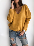 Img 6 - Europe Trendy Elegant Minimalist Candy Colors V-Neck Pullover