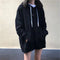 IMG 118 of Solid Colored Thin Long Sleeved Student Sweatshirt Women Korean Loose Hooded All-Matching Mid-Length Outerwear