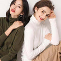 Img 2 - Women Europe High Collar Solid Colored Long Sleeved Sweater