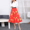 Img 42 - Skirt Women Europe Elastic Waist Pleated Printed Mid-Length Flare A-Line Skirt