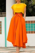 Img 4 - Hot Selling Europe Women Solid Colored Flare Belt Skirt