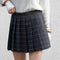 Fold Skirt Summer Women Plus Size Chequered Pleated Student Korean High Waist Slim Look A-Line Shorts