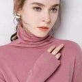 Img 15 - Women Europe High Collar Solid Colored Long Sleeved Sweater
