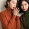 Img 1 - Women Europe High Collar Solid Colored Long Sleeved Sweater
