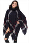 Sweater Women Europe Mid-Length High Collar Fringe Shawl Loose Plus Size Outerwear