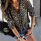 Img 3 - Europe Trendy Printed Leopard Stripes Button Women Long Sleeved Tops Blouse