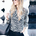 Img 4 - Europe Trendy Printed Leopard Stripes Button Women Long Sleeved Tops Blouse