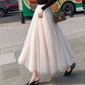 Img 3 - Korean Multi Layer Spliced A-Line Flare Black Mesh Short Skirt Mid-Length Tutu Pleated Fairy-Look Skirt