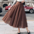 Img 2 - Korean Multi Layer Spliced A-Line Flare Black Mesh Short Skirt Mid-Length Tutu Pleated Fairy-Look Skirt