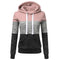 Img 1 - Thick Long Sleeved Hoodies Spliced Loose Student Tops Women Solid Colored Sweatshirt