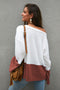 IMG 119 of Original Design Color-Matching Spliced Long Sleeved Loose Knitted Sweater Outerwear