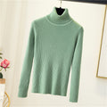 Img 4 - High Collar Women Long Sleeved Slimming Solid Colored Tops All-Matching Stretchable Sweater