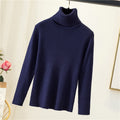 Img 2 - High Collar Women Long Sleeved Slimming Solid Colored Tops All-Matching Stretchable Sweater