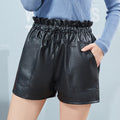Img 4 - Shorts Women High Waist Outdoor PU Leather Pants Loose Casual Wide Leg Leggings
