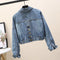 Jacket Tops Korean INS Popular Pocket Design Short Denim Women Outerwear