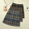 Img 2 - Trendy High Waist Wool Chequered Skirt Women Korean Slim Look Anti-Exposed A-Line Pencil Skirt