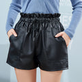Img 3 - Shorts Women High Waist Outdoor PU Leather Pants Loose Casual Wide Leg Leggings