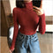 Img 4 - High Collar Slimming Fitted Sweater Women Long Sleeved Tops Sweater