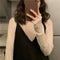 IMG 115 of Lace Mesh Undershirt Women Long Sleeved Plus Size High Collar Under T-Shirt Solid Colored Western Tops T-Shirt