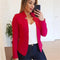 Europe Solid Colored Casual Blazer Tops Women Blazer