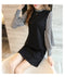 IMG 110 of Korean Dress Lotus Sleeve Trendy Slim Look Long Skirt Striped Skirt