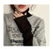 IMG 110 of Lace Mesh Undershirt Women Long Sleeved Plus Size High Collar Under T-Shirt Solid Colored Western Tops T-Shirt